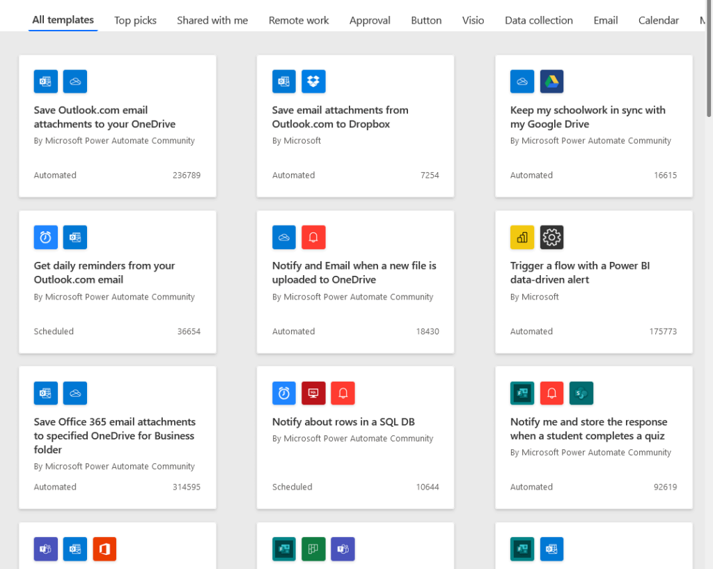 power automate flow templates