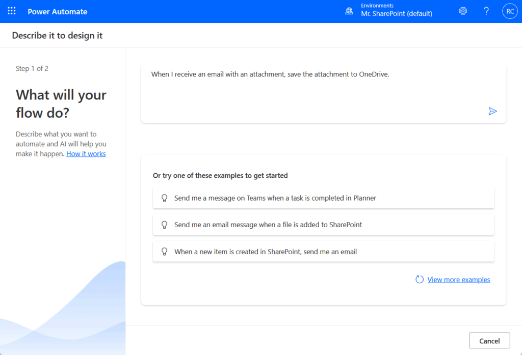email flow demo prompt