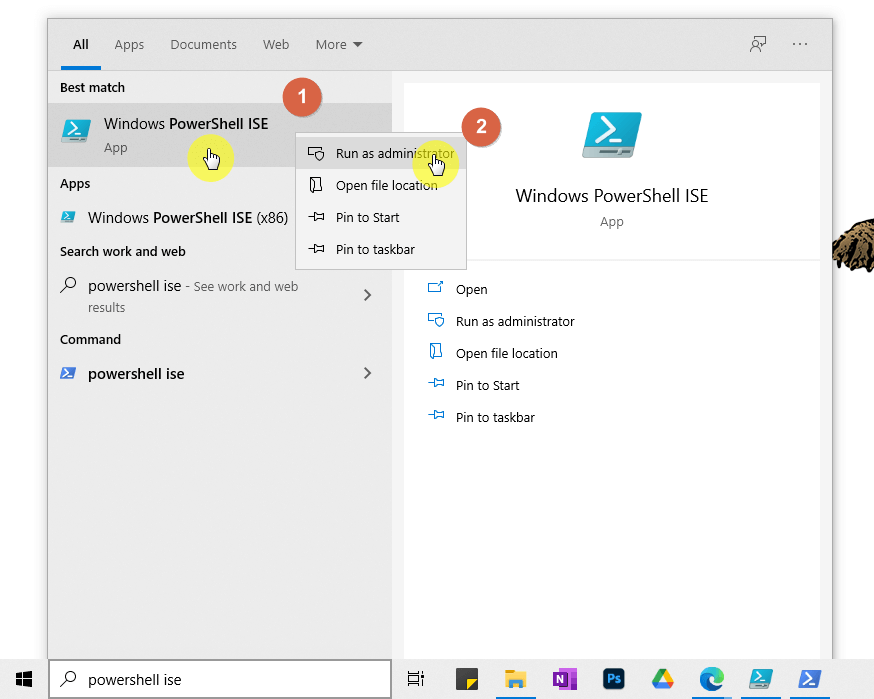 Run Windows PowerShell ISE as administrator
