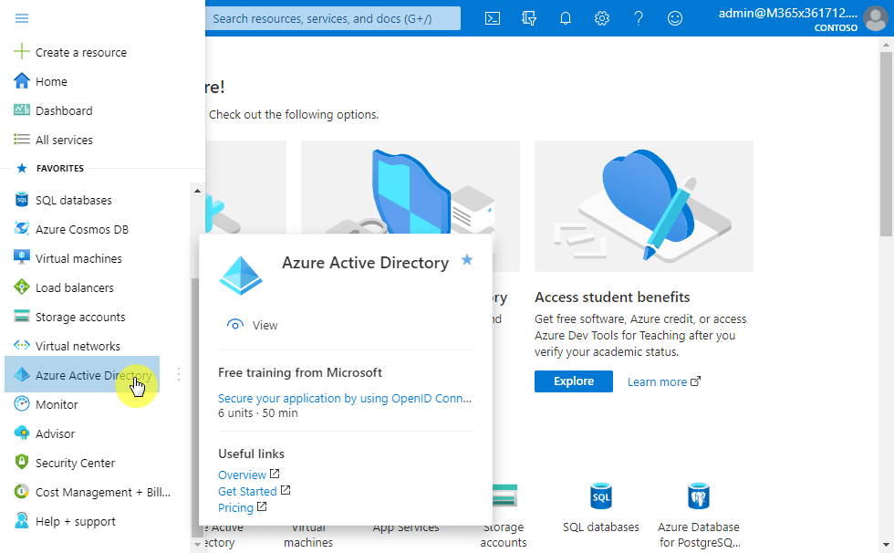 Access the Azure Active Directory