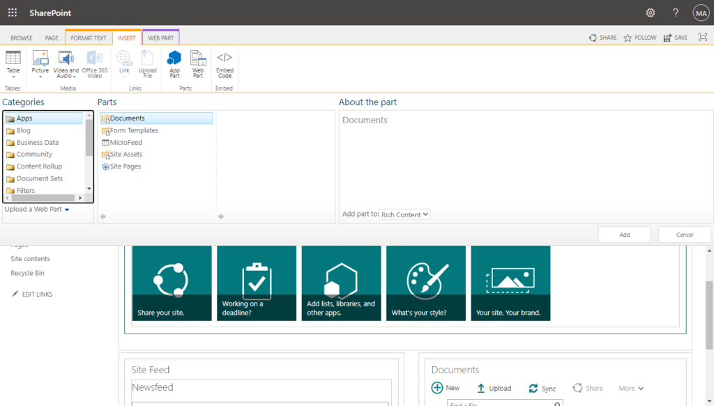 How editing a classic SharePoint page looks like