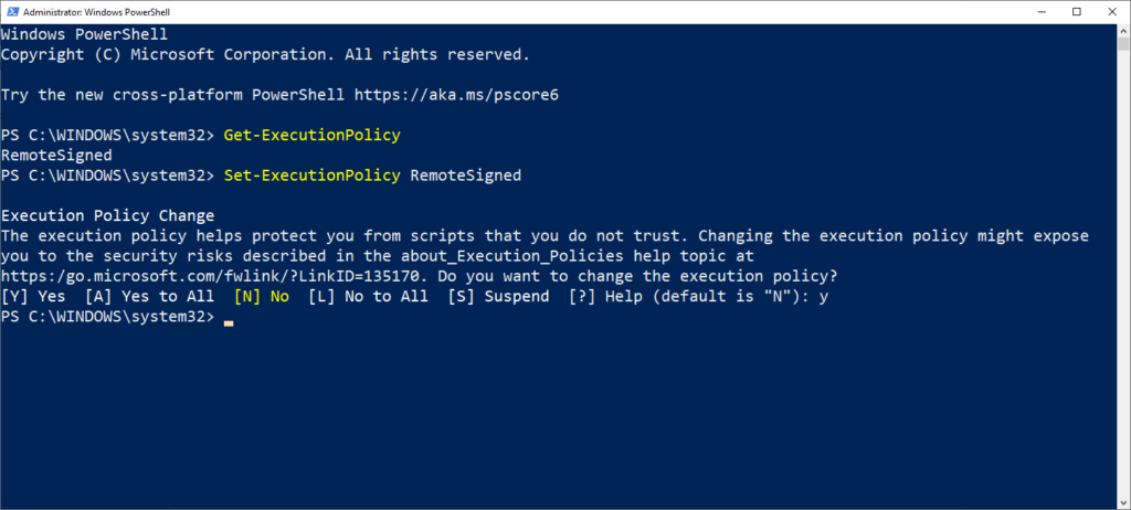 Commands to avoid blocked error messages
