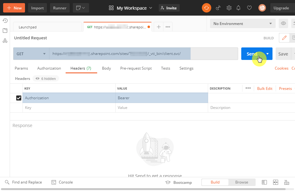 Send the Request URL using the Postman tool
