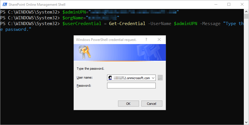 Provide the password credential for the admin account you provided earlier
