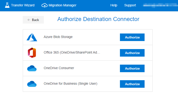 Click on the authorize button for Office 365
