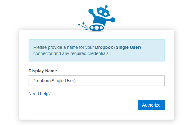 Use the default connector name and proceed
