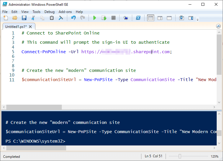 How to create a modern communication site with PNP PowerShell
