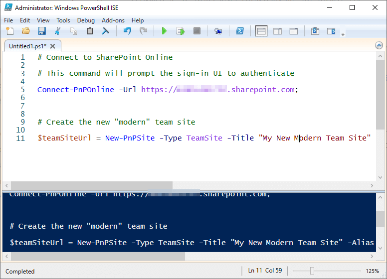 How to create a modern team site with PNP PowerShell

