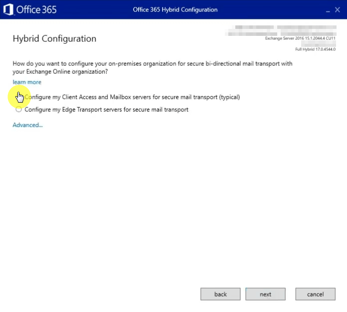 Configure the Client Access and Mailbox servers for secure mail transport