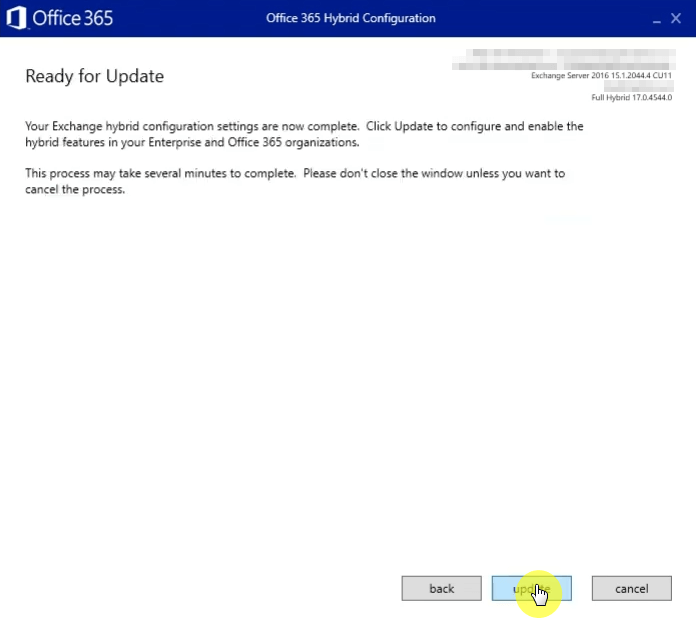 Complete the hybrid configuration process