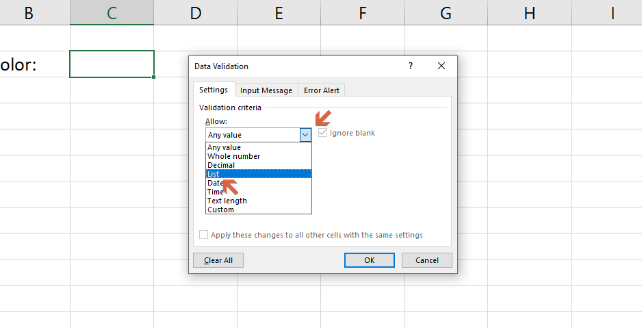 Allow List for Dropdown
