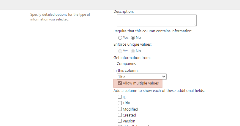 Create one-to-many link with lookup
