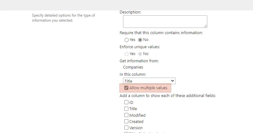 Create one-to-many link with lookup

