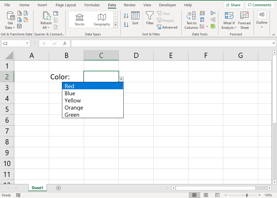Create the Drop-Down