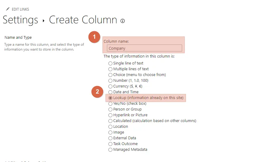 Give the lookup column a name.
