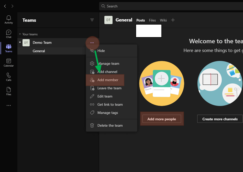 An alternative way of adding members to the team