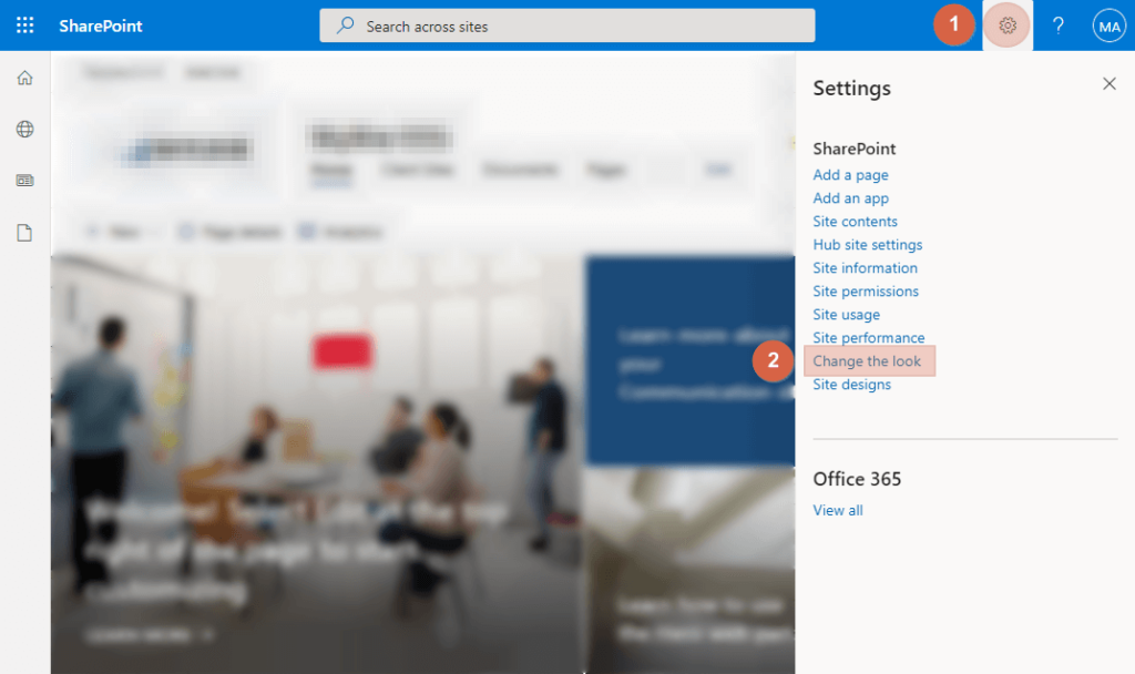 How to change the look of a SharePoint site