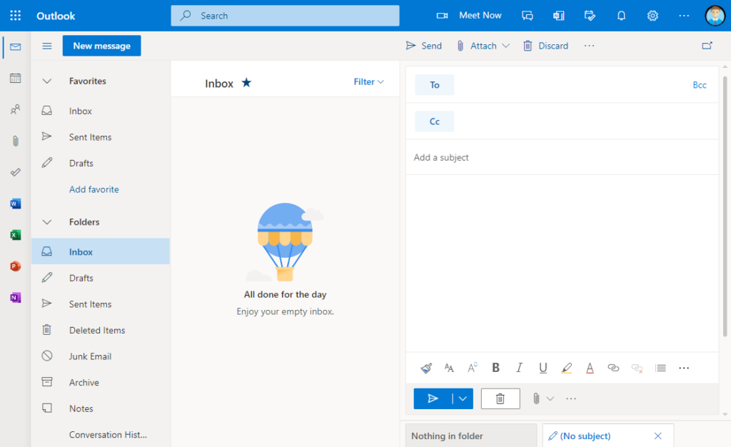 The Microsoft Outlook web app version looks a little bit cleaner and net compared to its desktop version.
