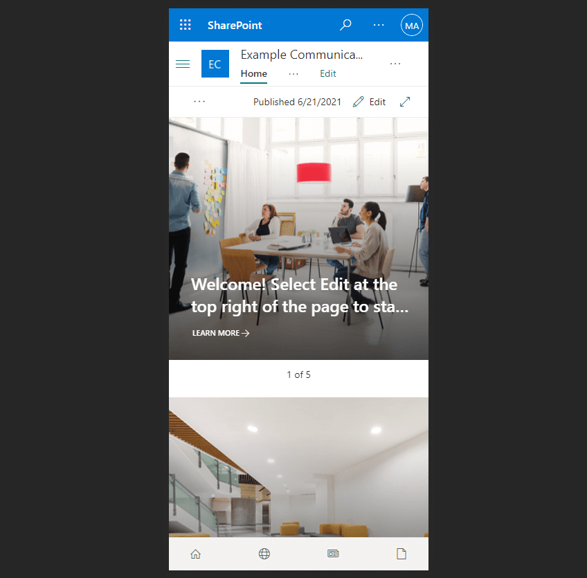 Images on the hero carousel on mobile renders at 466 pixels by 350 pixels