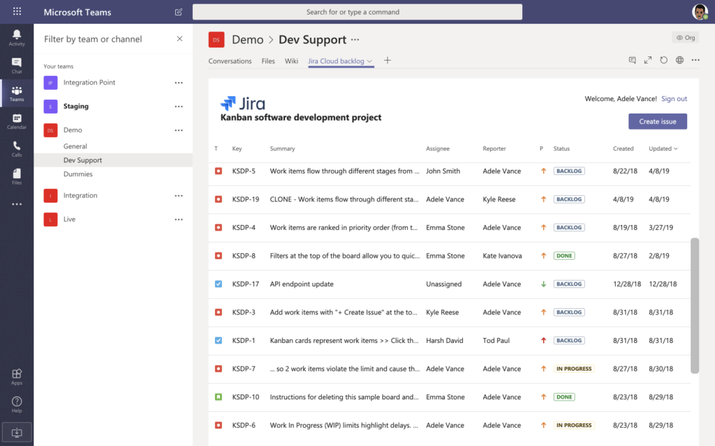 Jira and Microsoft Teams Integration