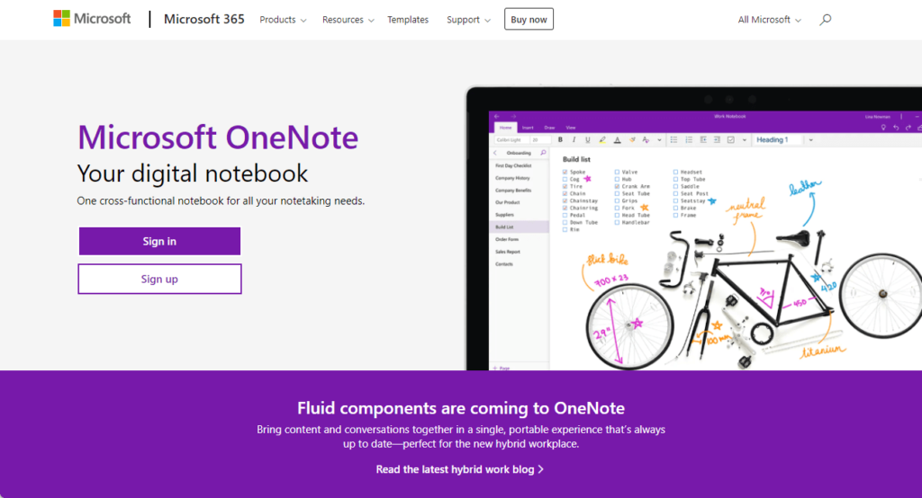 Microsoft OneNote: Your digital notebook - one cross-functional notebook for all your notetaking needs.
