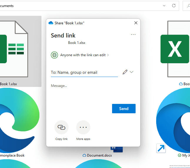 To share a file with anyone, make sure you enabled the option where anyone with the link can edit