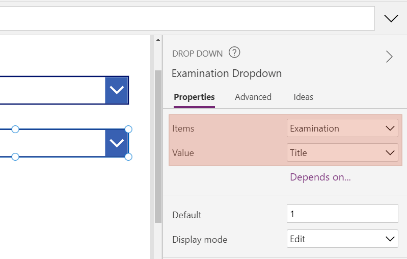 Add another dropdown and change the items and value settings