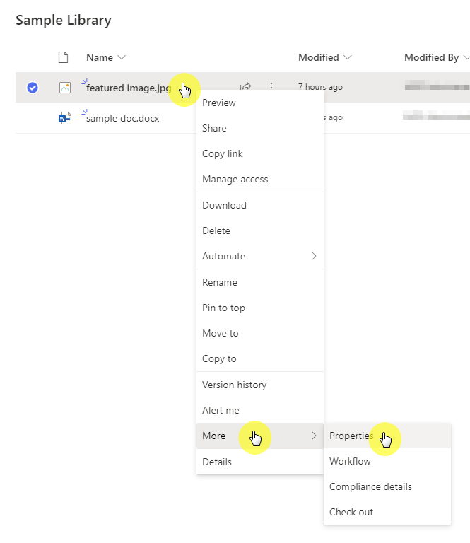 How to edit the properties of a file