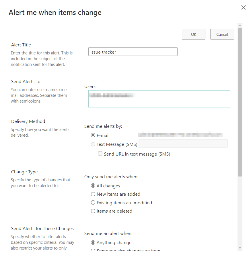 Modify the alert settings first