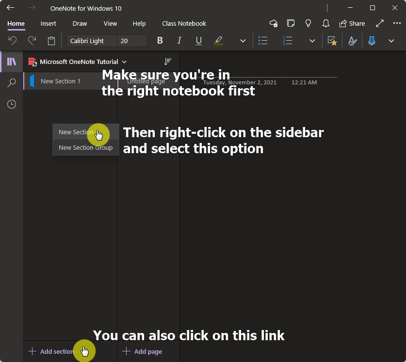 Right-click on the sidebar or click the link at the bottom of the sidebar