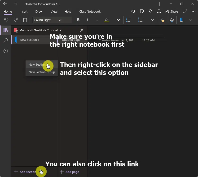 Right-click on the sidebar or click the link at the bottom of the sidebar