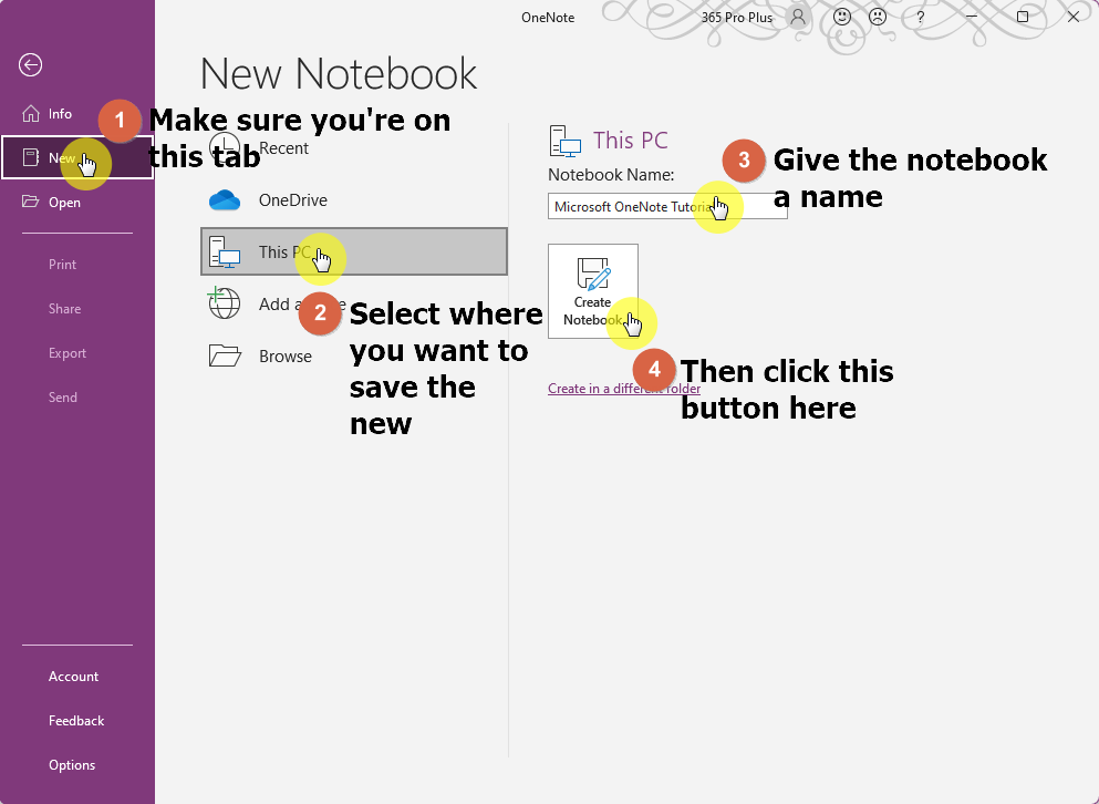 Give the notebook a name and click on the button