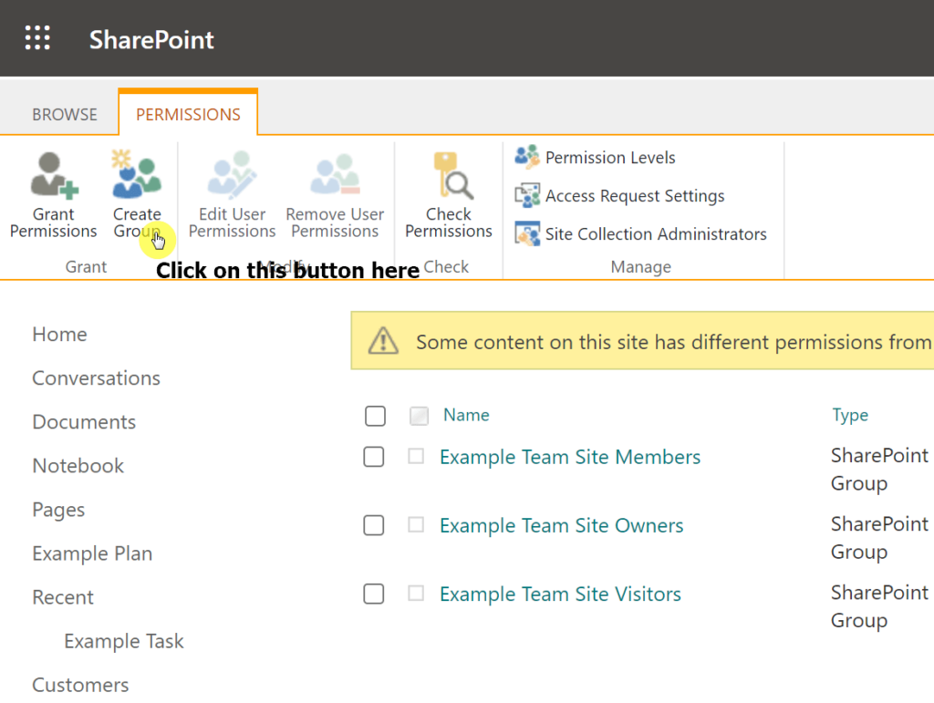 Click on the create group button on the ribbon