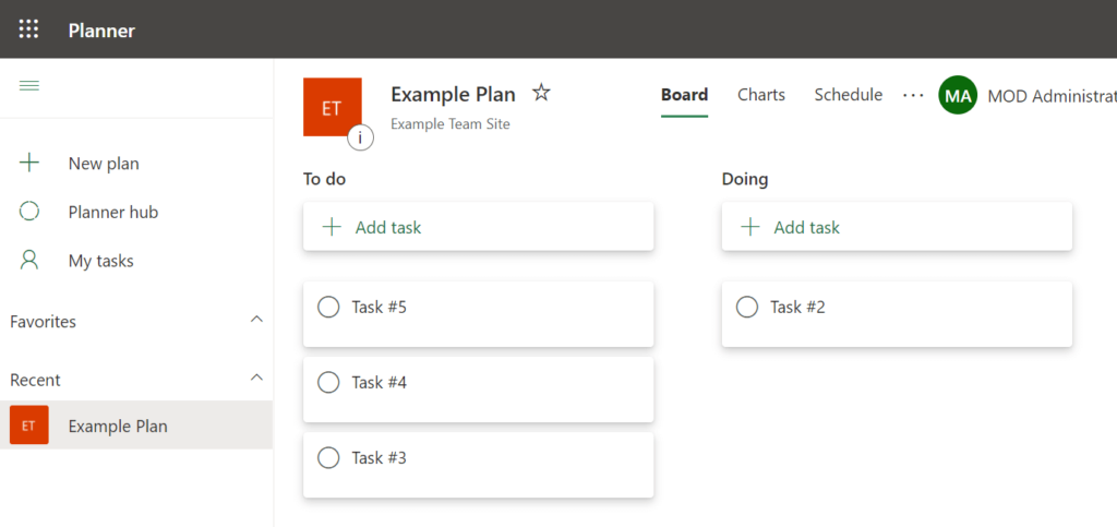 Example Plan on the Planner web app