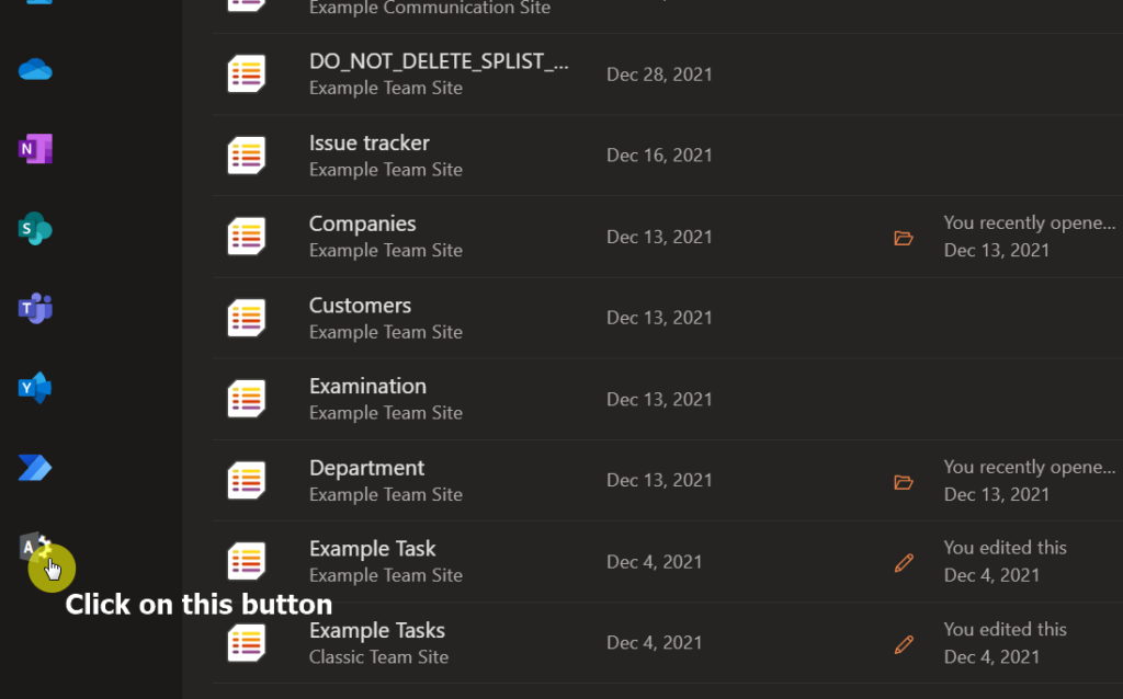 Click on the admin button on the office portal
