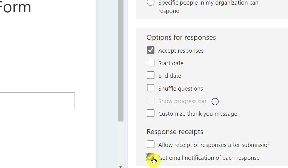 Get email notification of each response