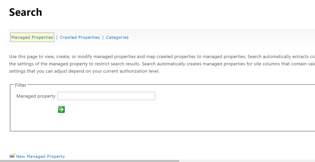 Use this page to view or modify managed properties