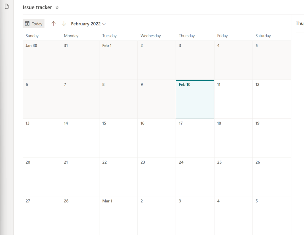 Modern-looking calendar view on an existing list