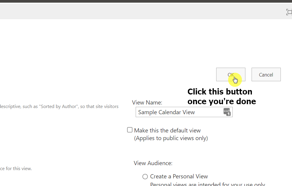 Click the ok button once you're done