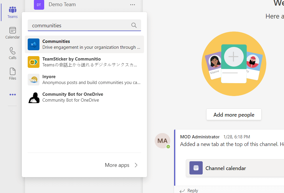 Communities app on Teams application