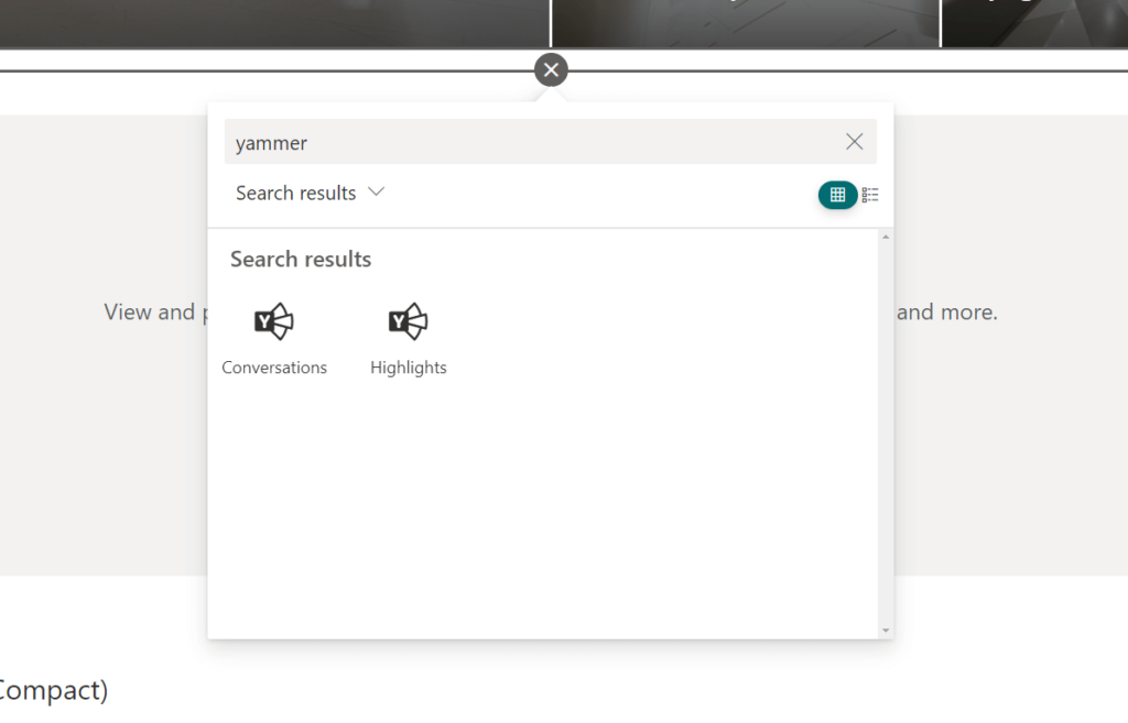 Conversations and highlights Yammer web parts