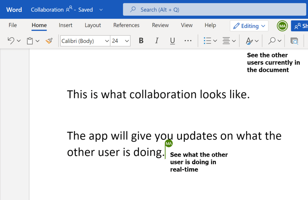 Seeing the changes the other person is doing in Microsoft Word