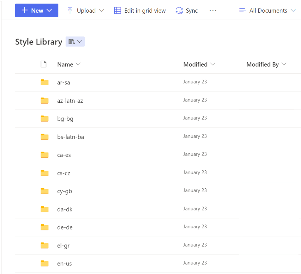 Style library stores the site's core styles and themable