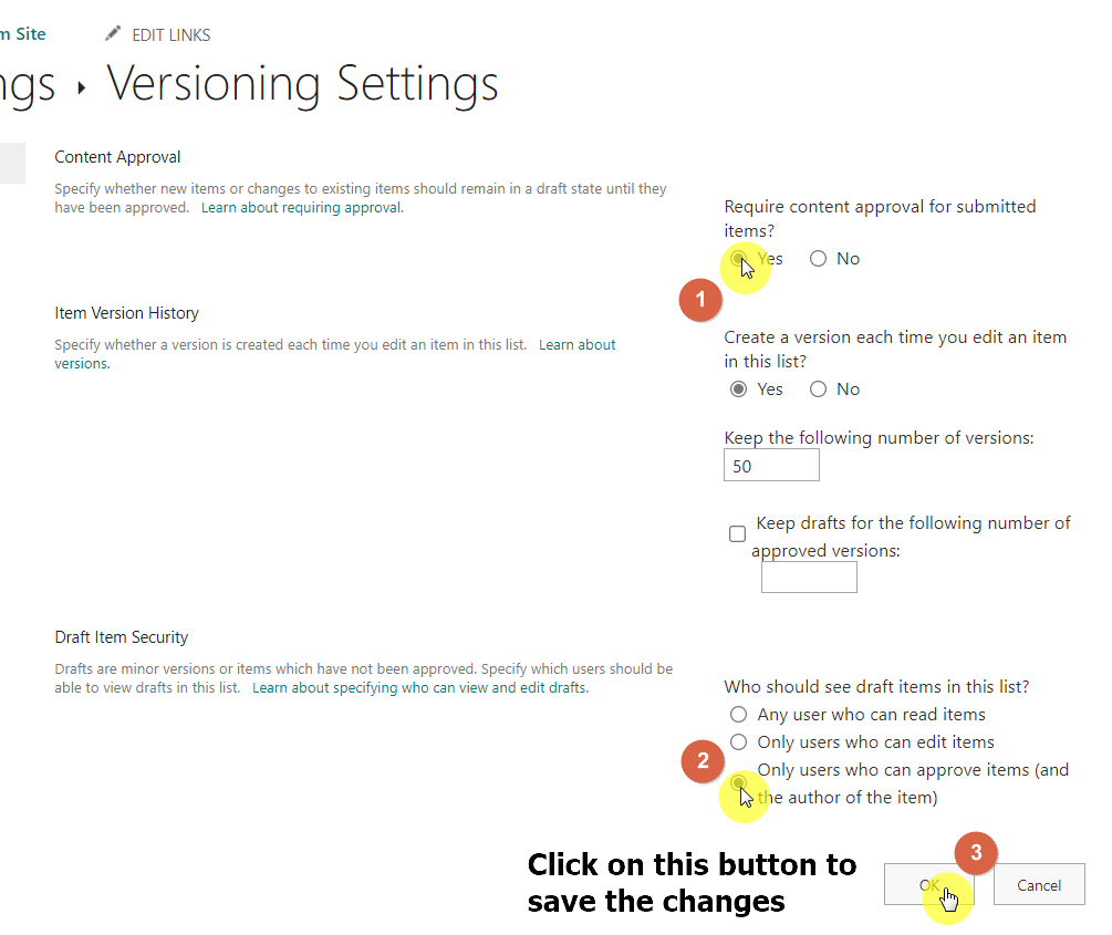 Enable content approval for submitted items and only users who can approve items should see the draft items