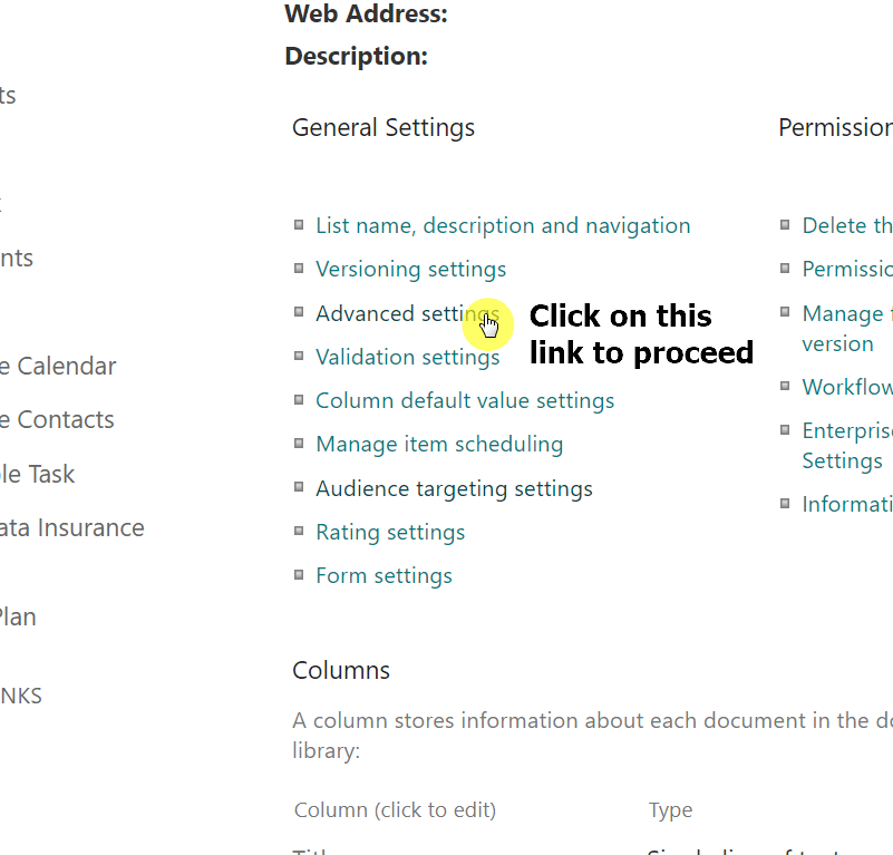 Click on advanced settings to proceed
