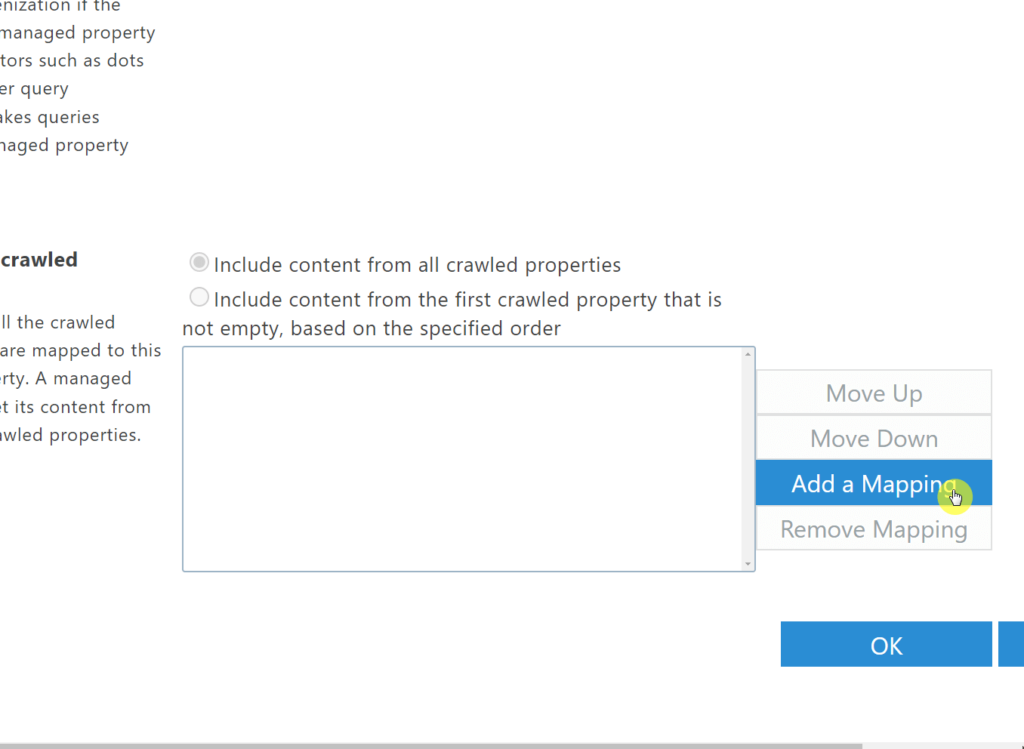 Click on the add a mapping button