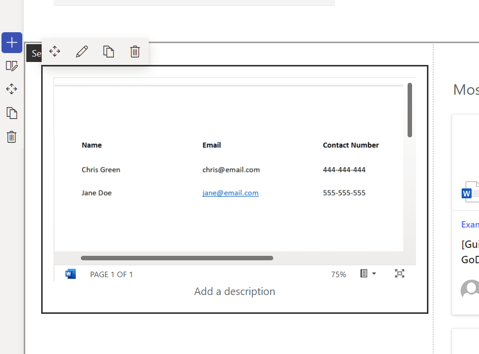 Showing the employee directory using the file viewer web part