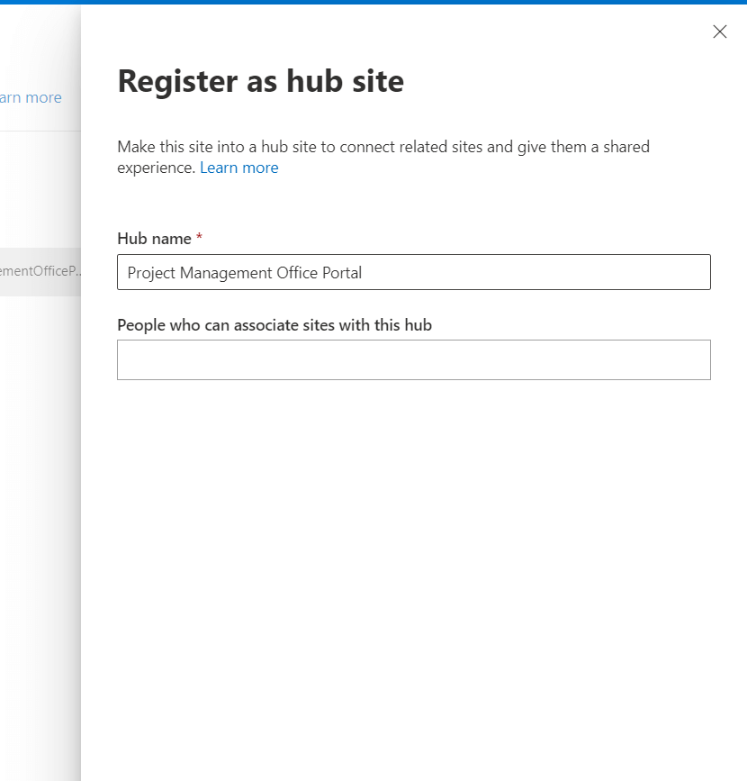 Give the hub a name and save it