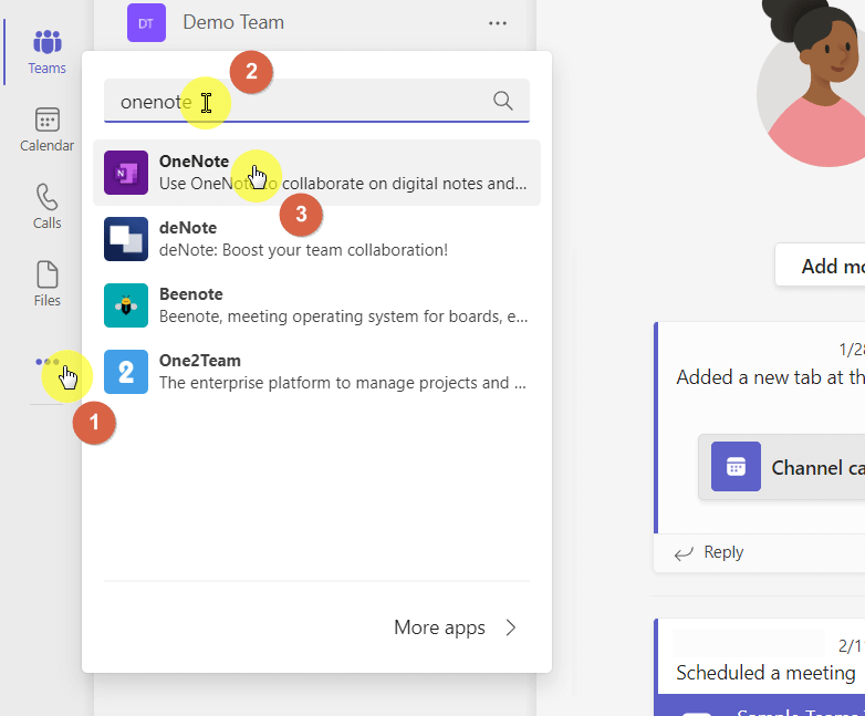 Find the OneNote app and click it to install it