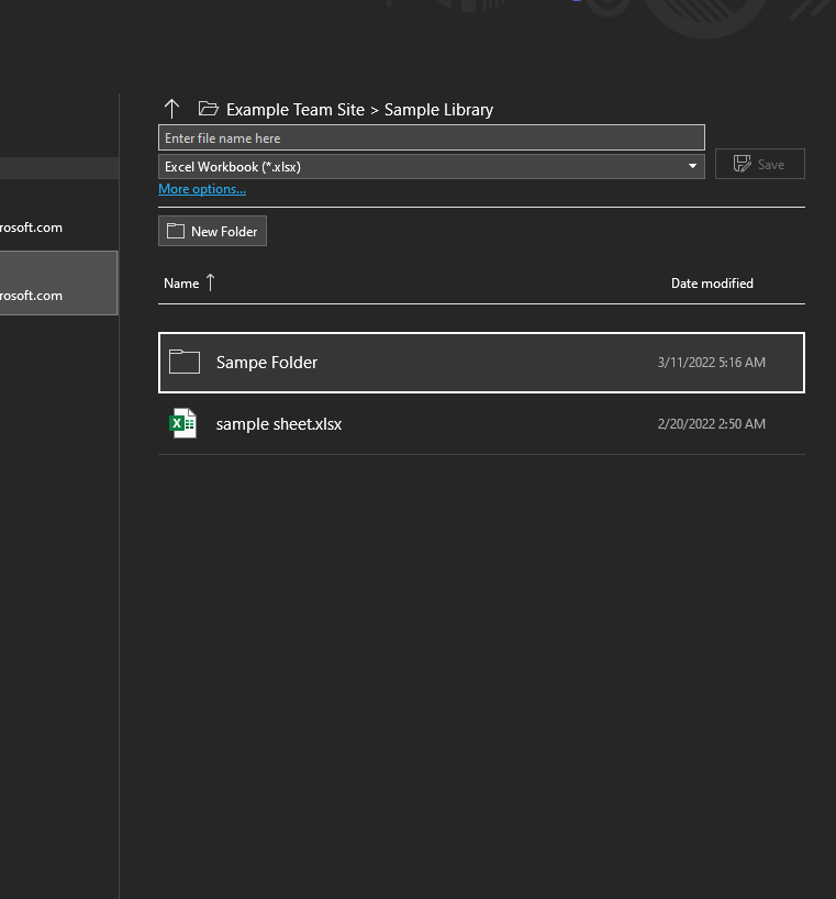 Save the document to a specific document library and folder